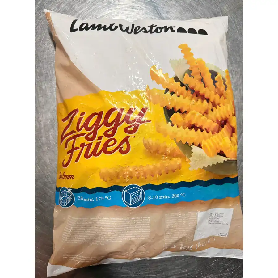 Gói khoai tây Lamb Weston Ziggy Fries cắt răng cưa 2,5kg